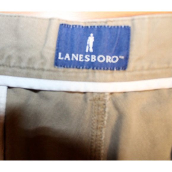 Mens Lanesboro Zip Up Shorts Sz: 38W Beige Khaki Flat Front Pockets Bermuda - Picture 2 of 8